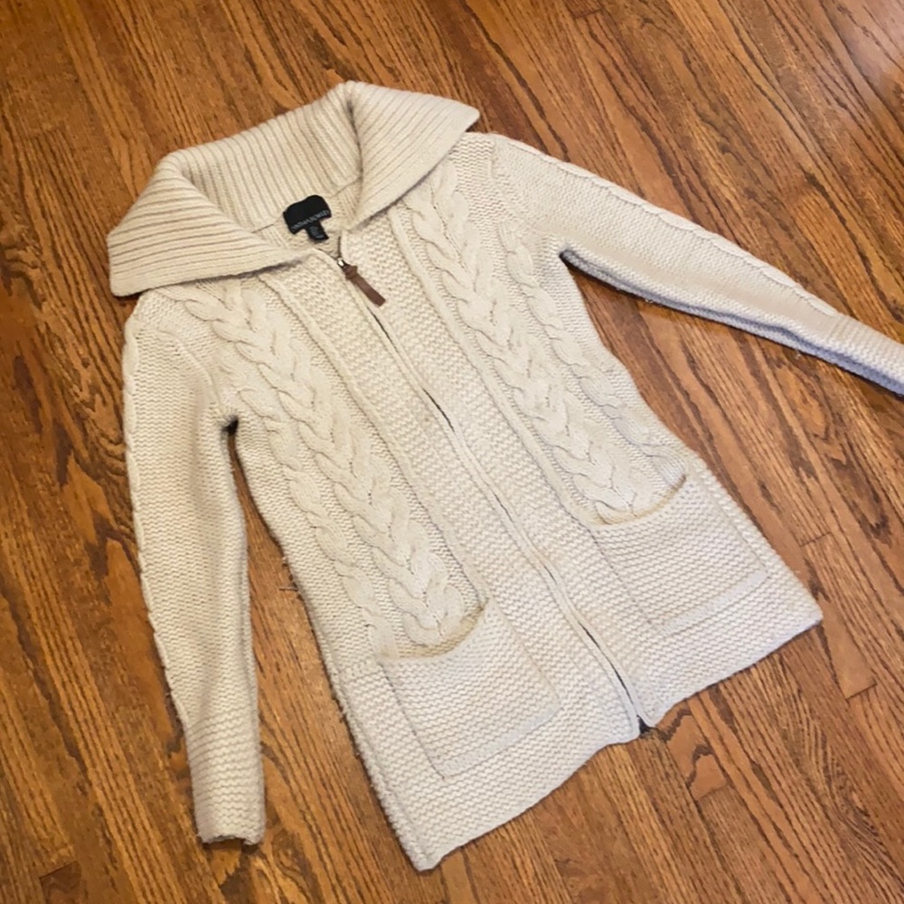 Cynthia Rowley double zipper cowl neck sweater